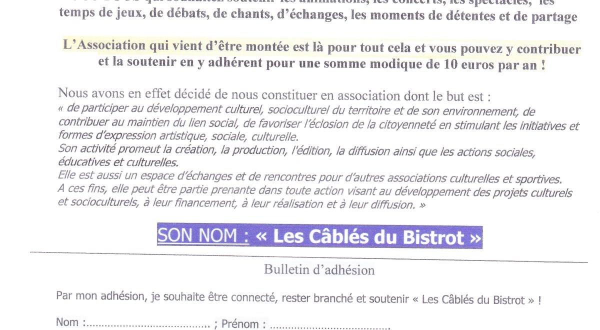 Bulletin d'adhésion