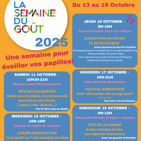 AFFICHE SEMAINE DU GOUT 2025 AFFICHE SEMAINE DU GOUT 2025