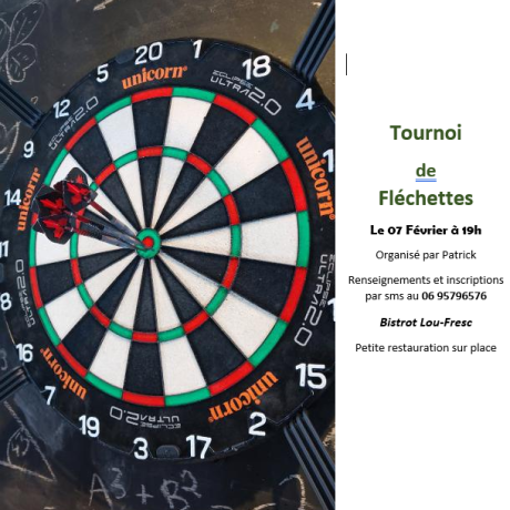 AFFICHE TOURNOI FLECHETTES
