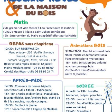 FETE DE MEOLANS REVEL ET DE LA MAISON DU BOIS LE 20/07/2024