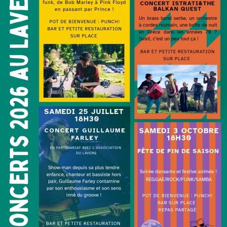 PROGRAMMATION CONCERTS LAVERQ 2026