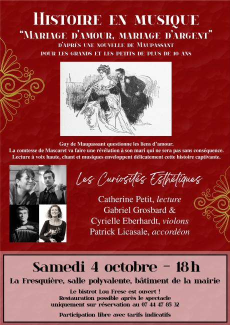 AFFICHE MARIAGE D'AMOUR, MARIAGE D'ARGENT 04 OCTOBRE 18H00