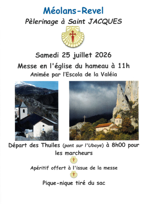 PÉLERINAGE SAINT JACQUES LE 25/07/2026 - 11H00