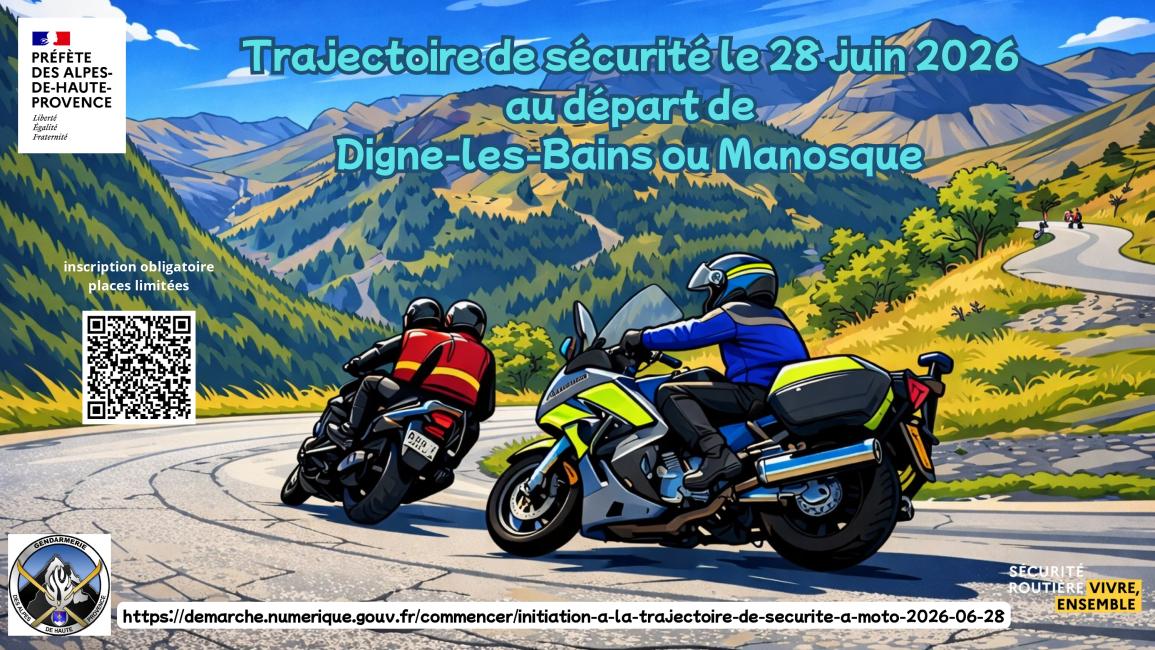 Affiche trajectoire de sécurité à moto 2026-06-28