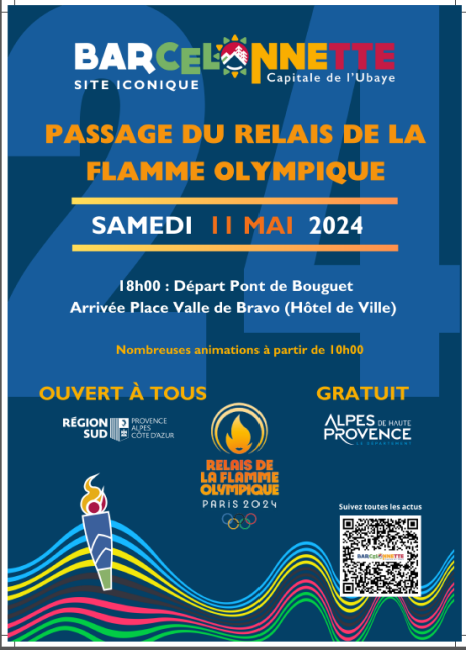 PASSAGE FLAMME OLYMPIQUE A BARCELONNETTE LE SAMEDI 11/05/2024