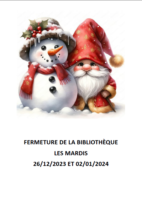 FERMETURE BIBLIOTHEQUE