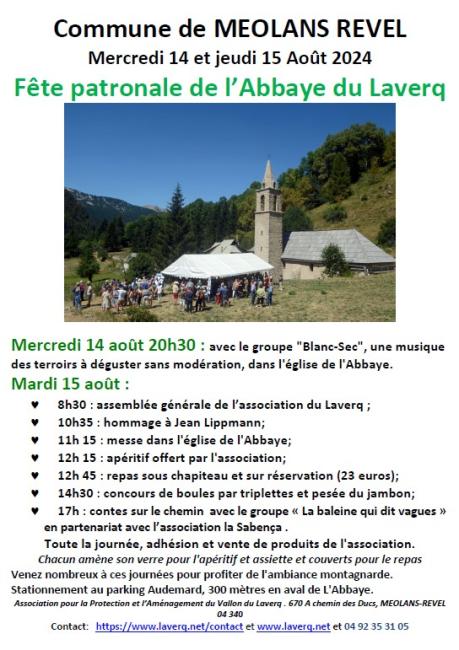 FETE PATRONNALE DU LAVERQ 14 ET 15 AOÛT 2024