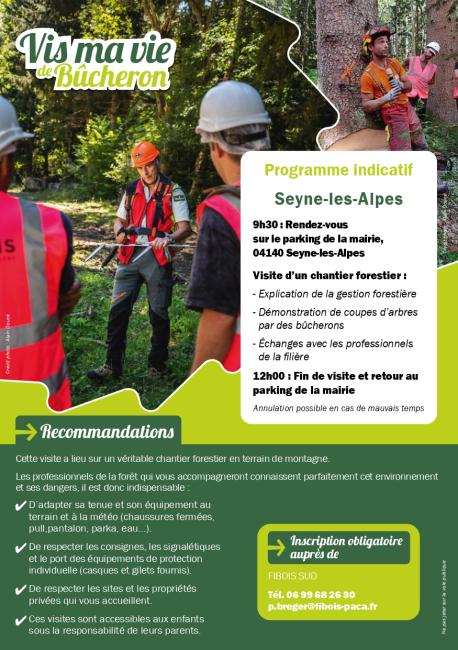 "Vis ma vie de Bucheron" à Seyne - jeudi 7 aout de 9h30 à12h