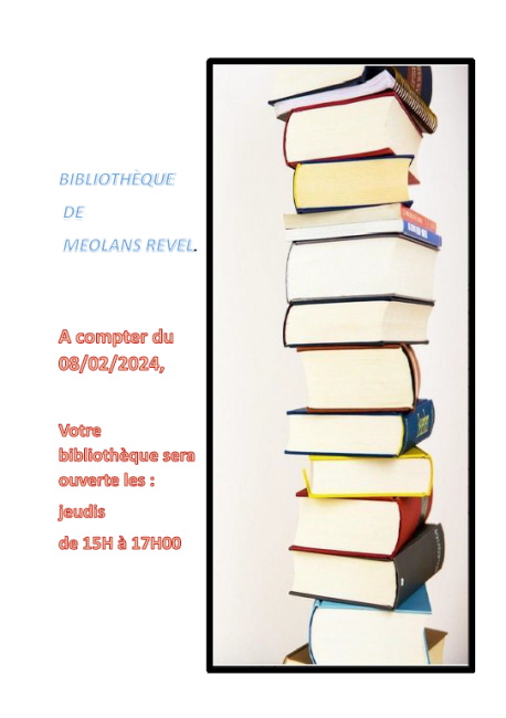 changement horaires bibliothèque