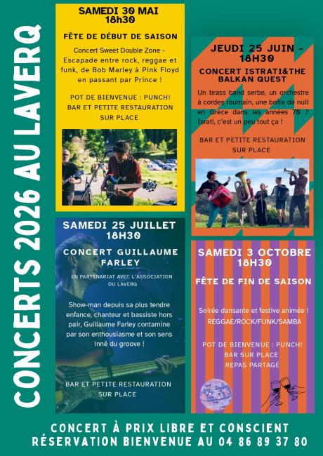 PROGRAMMATION CONCERTS LAVERQ 2026
