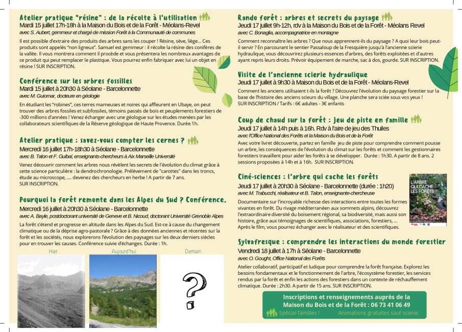 PROGRAMME FORET VERTE 2025 PROGRAMME FORET VERTE 2025